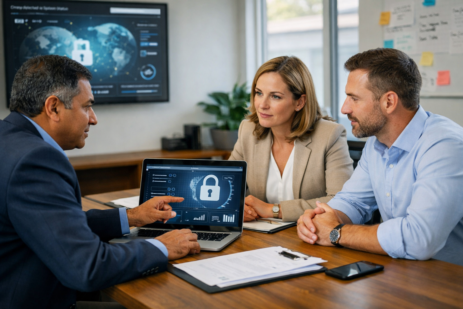 A photograph for a section called "Cybersecurity Compliance" on the website of B
